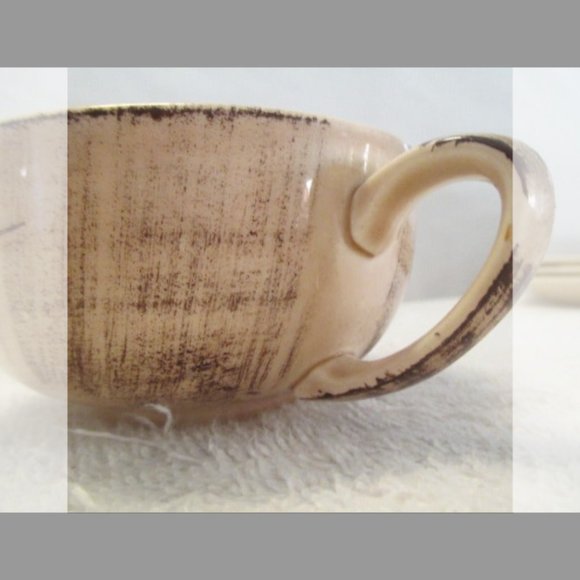 Vintage Barkwood Vernonware Coffee Cup & Saucer 1950’s California USA Pottery - Picture 8 of 9